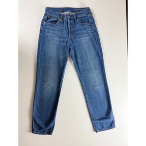 Outerknown Women High Rise Straight Leg Jeans Medium Wash Blue Denim Size 27